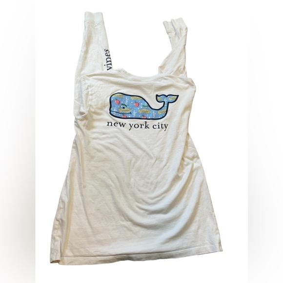 Vineyard Vines White New York Long Sleeves cotton Tee Shirt L - Picture 2 of 6